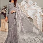 Elegant Luxury Work Unstitched Wedding Partywear Nikha Walima Engagement Mehndi Mayon Saree Dress