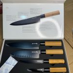 Thermomixer 4-piece Japanese Knife Set Self-sharpening Blades With Wooden Handles