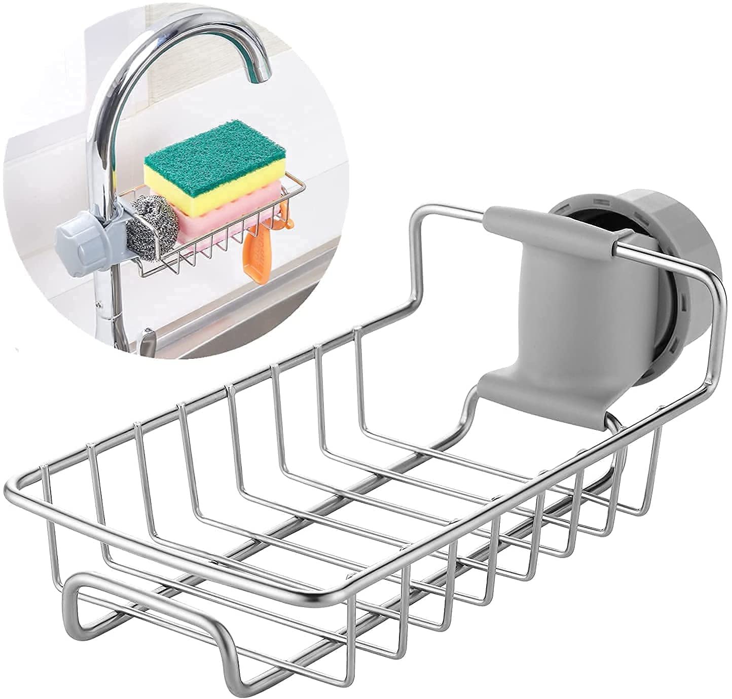 Stainless Steel Sink Hanging Basket Organizer