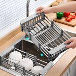 Adjustable stainless steel dish drainer, drain rack Sink Basket