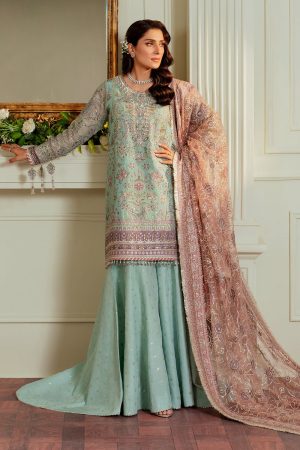 Elegant Luxury Work Unstitched Wedding Partywear Dress Nikha Walima Engagement Mehndi Mayon Dress