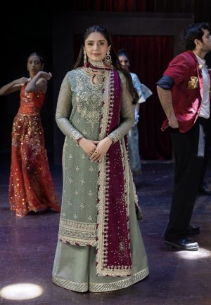 Elegant Luxury Work Unstitched Wedding Partywear Dress Nikha Walima Engagement Mehndi Mayon Dress