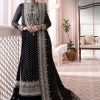 Elegant Luxury Work Unstitched Wedding Partywear Black Dress Nikha Walima Engagement Mehndi Mayon Dress