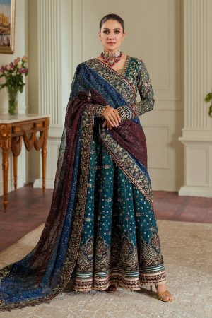 Elegant Luxury Work Unstitched Wedding Partywear Frock Dress Nikha Walima Engagement Mehndi Mayon Dress