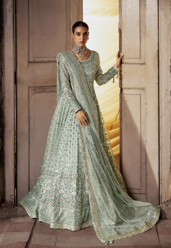 Elegant Luxury Work Unstitched Wedding Partywear Frock Dress Nikha Walima Engagement Mehndi Mayon Dress