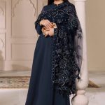 Elegant Luxury Work Unstitched Wedding Partywear Dark blue Dress Nikha Walima Engagement Mehndi Mayon Dress