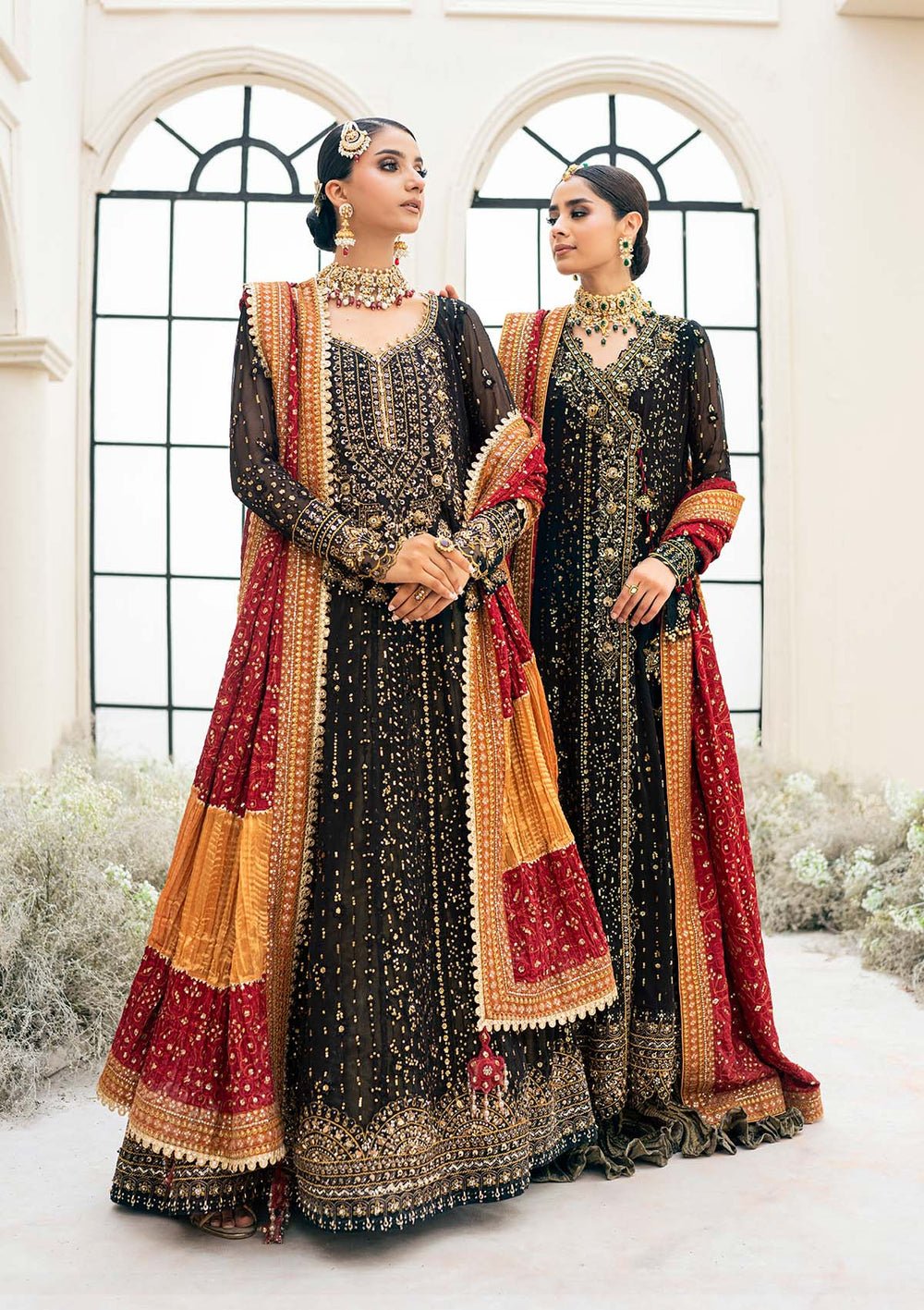 Elegant Luxury Work Unstitched Wedding Partywear Black Frok Dress Nikha Walima Engagement Mehndi Mayon Dress
