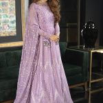 Elegant Luxury Work Unstitched Wedding Partywear  Dress Purple Frock Dress Nikha Walima Engagement Mehndi Mayon Dress