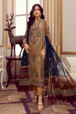 Elegant Luxury Work Unstitched Wedding Partywear Dress Nikha Walima Engagement Mehndi Mayon Dress