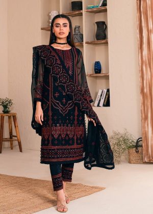 Elegant Luxury Work Unstitched Wedding Partywear Black Dress Nikha Walima Engagement Mehndi Mayon Dress