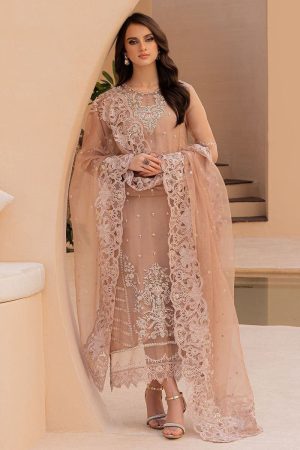 Elegant Luxury Work Unstitched Wedding Partywear Golden Dress Nikha Walima Engagement Mehndi Mayon Dress