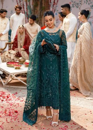 Elegant Luxury Work Unstitched Wedding Partywear Dress Nikha Walima Engagement Mehndi Mayon Dress