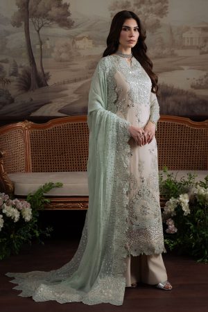 Elegant Luxury Work Unstitched Wedding Partywear Dress Nikha Walima Engagement Mehndi Mayon Dress