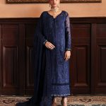 Elegant Luxury Work Unstitched Wedding Partywear Blue Dress Nikha Walima Engagement Mehndi Mayon Dress