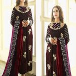 Velvet Elegant Luxury Work Unstitched Wedding Partywear Maroon Winter Maroon Dress Nikha Walima Engagement Mehndi Mayon Dress