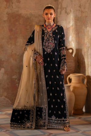 Velvet Elegant Luxury Work Unstitched Wedding Partywear  Winter black Dress Nikha Walima Engagement Mehndi Mayon Dress