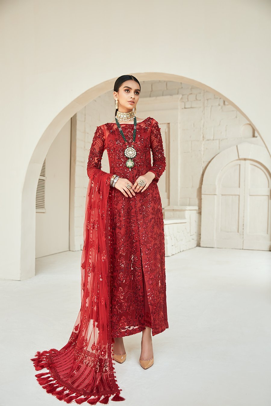 Elegant Luxury Work Unstitched Wedding Partywear Dress Nikha Walima Engagement Mehndi Mayon Dress