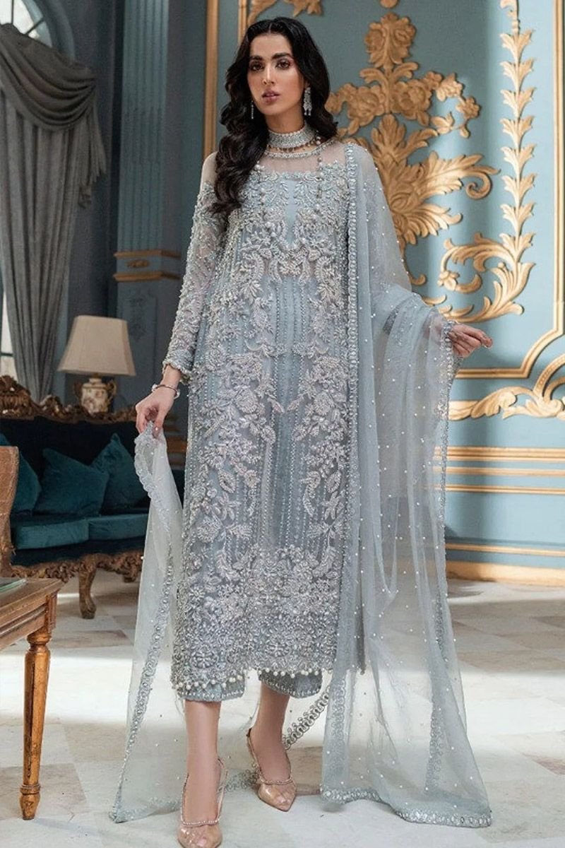 Elegant Luxury Work Unstitched Wedding Partywear Dress Nikha Walima Engagement Mehndi Mayon Dress