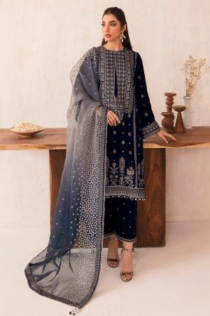 Velvet Elegant Luxury Work Unstitched Wedding Partywear  Winter Dress Nikha Walima Engagement Mehndi Mayon Dress