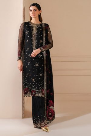 Elegant Luxury Work Unstitched Wedding Partywear Black Dress Nikha Walima Engagement Mehndi Mayon Dress