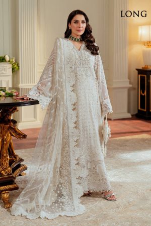 Elegant Luxury Work Unstitched Wedding Partywear White Dress Nikha Walima Engagement Mehndi Mayon Dress
