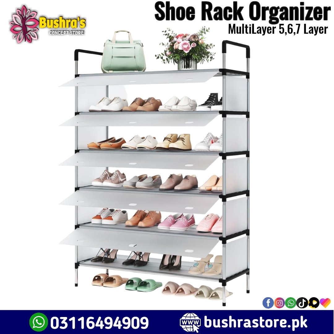 Multi Layer Dustproof Shoe Rack Organizer With Cover Foldable