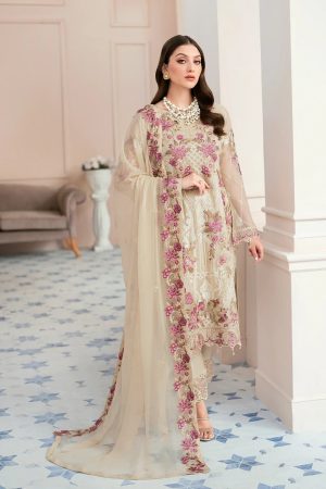Elegant Luxury Work Unstitched Wedding Partywear Dress Nikha Walima Engagement Mehndi Mayon Dress