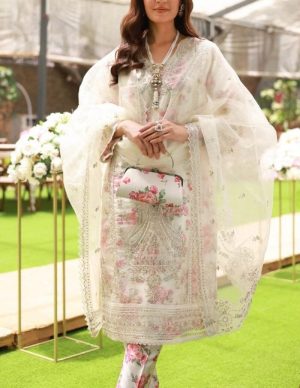 Elegant Luxury Work Unstitched Wedding Partywear white Dress Nikha Walima Engagement Mehndi Mayon Dress