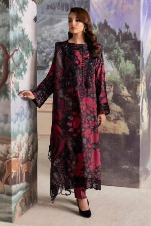 Elegant Summer Printed Embroidery Lawn Dress