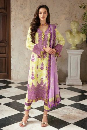 Elegant Summer Printed Embroidery Lawn Dress