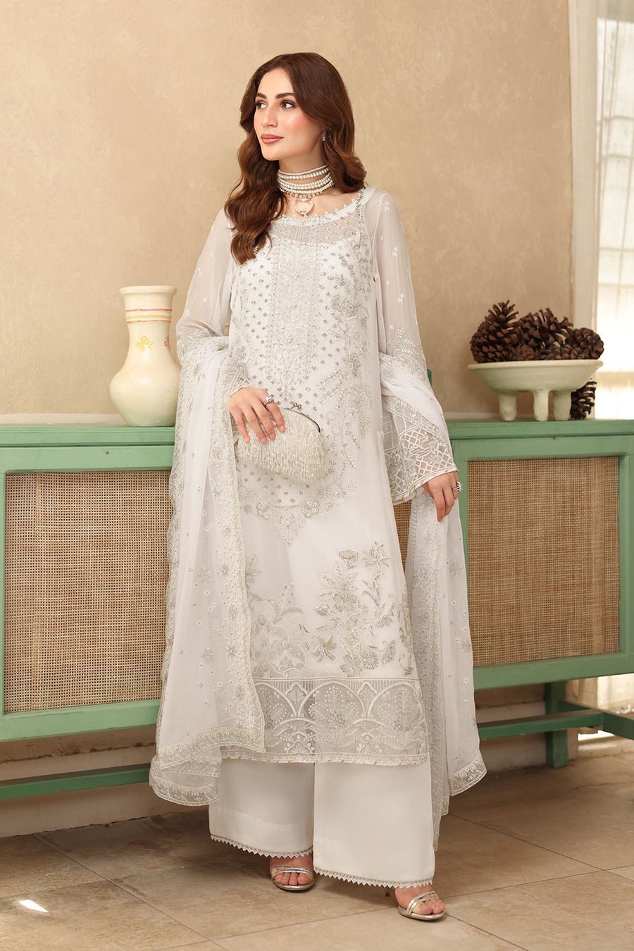 Elegant Luxury Work Unstitched Wedding Partywear white Dress Nikha Walima Engagement Mehndi Mayon Dress