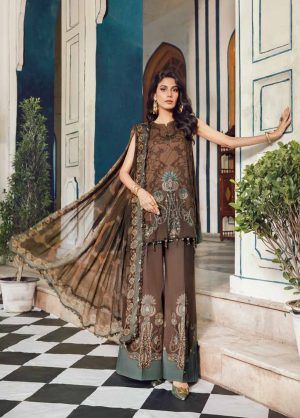 Elegant Summer Printed Embroidery Lawn Dress