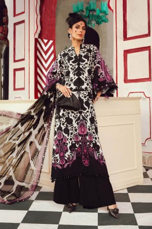 Elegant Summer Printed Embroidery Lawn Dress