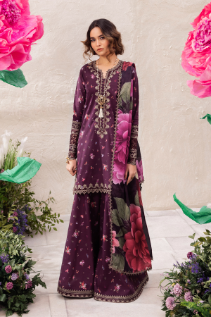 Elegant Summer Printed Embroidery Lawn Dress