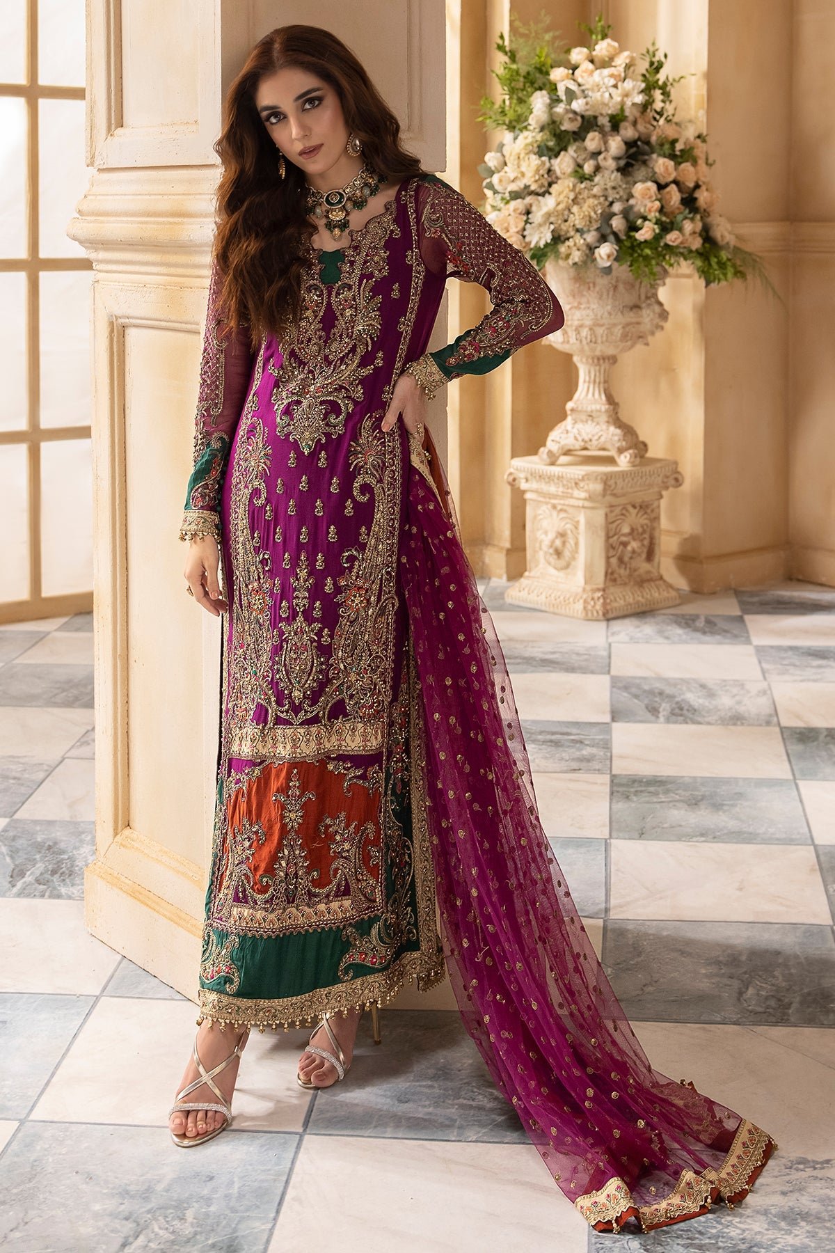 Elegant Luxury Work Unstitched Wedding Partywear Dress Nikha Walima Engagement Mehndi Mayon Dress