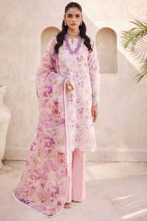 Elegant Summer Printed Embroidery Lawn Dress