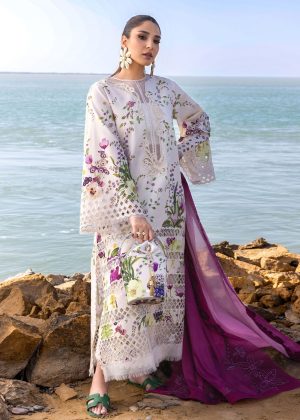 Elegant Summer Printed Embroidery Lawn Dress