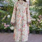 Elegant Summer Printed Embroidery Lawn Dress