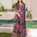 Elegant Summer Printed Embroidery  Lawn Dress