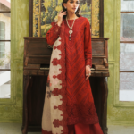 Elegant Summer Luxury Embroidery Unstitched Red Maroon Lawn Dress