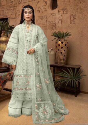 Elegant Summer Luxury Embroidery Unstitched Lawn Cotton Pista Dress