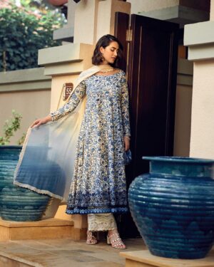 Elegant Summer Printed Embroidery Unstitched Lawn Dress