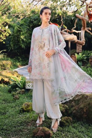 Elegant Summer printed Embroidery Unstitched Lawn Dress