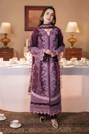 Elegant Summer Luxury Embroidery Unstitched Lawn  Dress