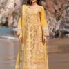 Elegant Summer Luxury Embroidery  Unstitched Lawn Cotton Yellow Dress