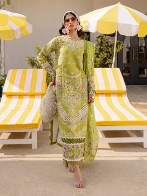 Elegant Summer Luxury Embroidery  Unstitched Lawn Cotton Dress