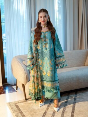 Elegant Summer Luxury Embroidery  Unstitched Lawn Cotton Dress