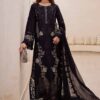 Elegant Summer Luxury Embroidery  Unstitched Lawn Cotton Black Dress