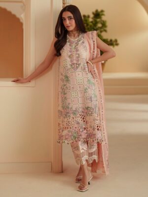 Elegant Summer Luxury Embroidery  Unstitched Lawn Cotton Dress