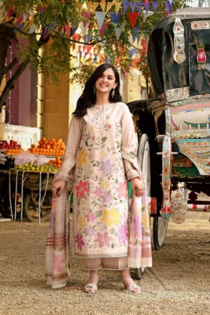 Elegant Summer Luxury Embroidery  Unstitched Lawn Cotton Dress